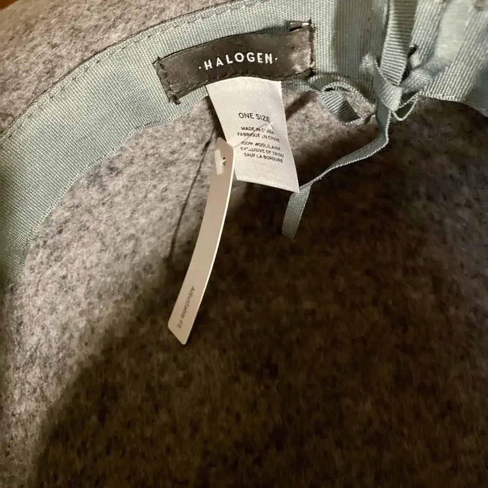 Halogen Gray and Black Wool Felt Hat NWT